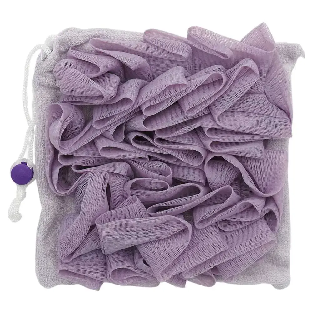 Prosop de Baie, 2in1, cu Burete din Plasa, 17 x 17 cm, Mov (2)