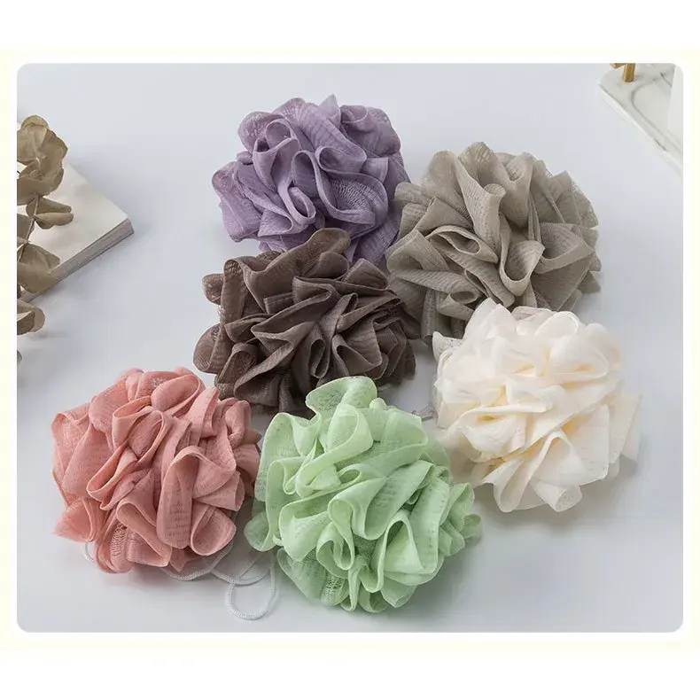 Prosop de Baie, 2in1, cu Burete din Plasa, 17 x 17 cm, Mov (6)