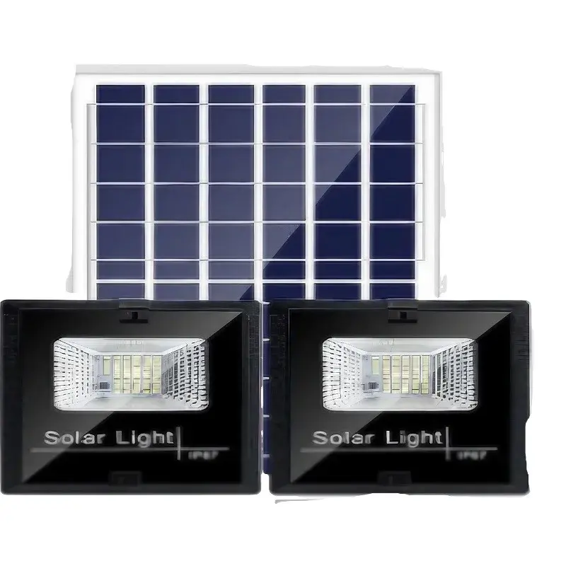 Set 2 proiectoare LED SMD 30W cu incarcare solara, panou solar, cu telecomanda, suport prindere, material ABS, 1.2AH, 200LED-uri, 13x13.5 cm, negru (2)