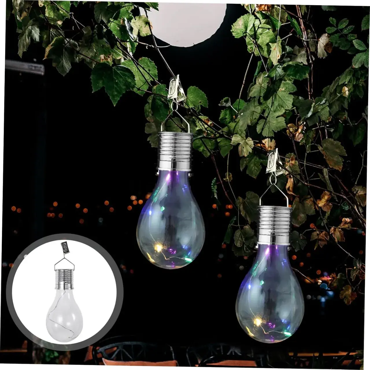 Lampa Solara LED, Model Bec, pentru Exterior, IP65, Lumina Multicolora, Transparent