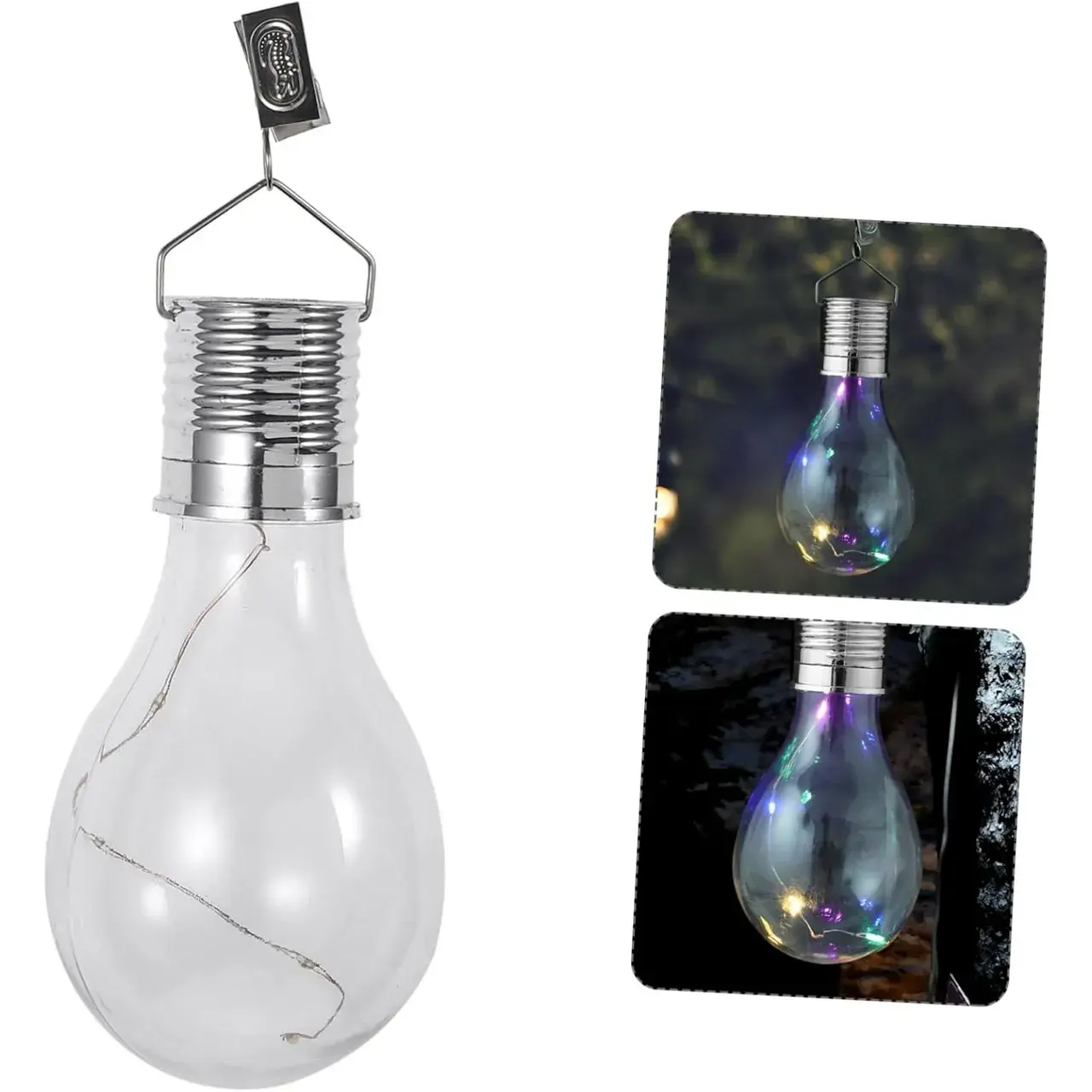 Lampa Solara LED, Model Bec, pentru Exterior, IP65, Lumina Multicolora, Transparent (4)