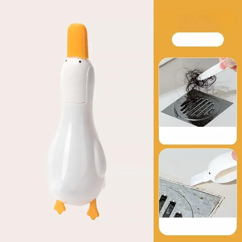 Cleste Multifunctional, 2in1, Cleste pentru Parul Cazut si Mini Racleta pentru Depuneri, din ABS, Model Rata, Alb (5)