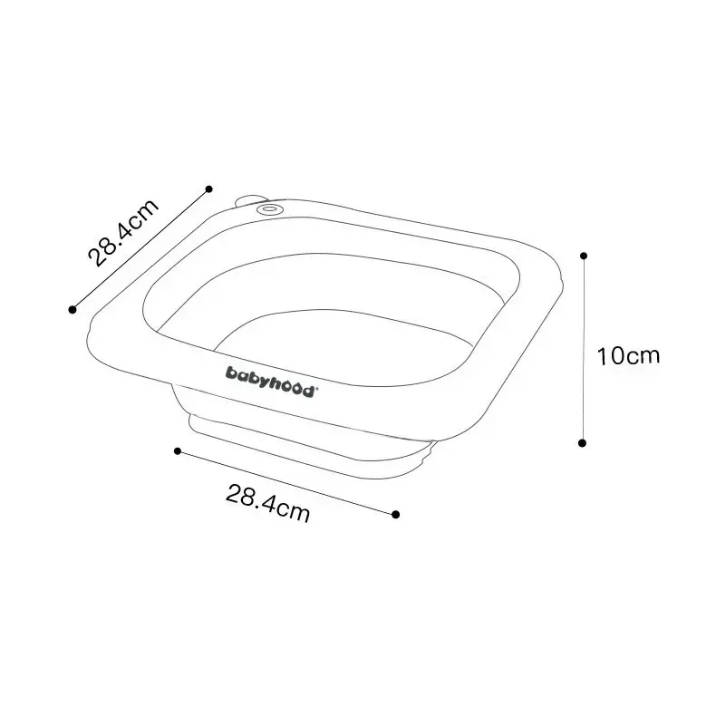 Lavoar Pliabil, pentru Copii 1-8 Ani, 28.5x28.5x10 cm, din PE+PP, 3.5l, Model Fata, Gri (4)