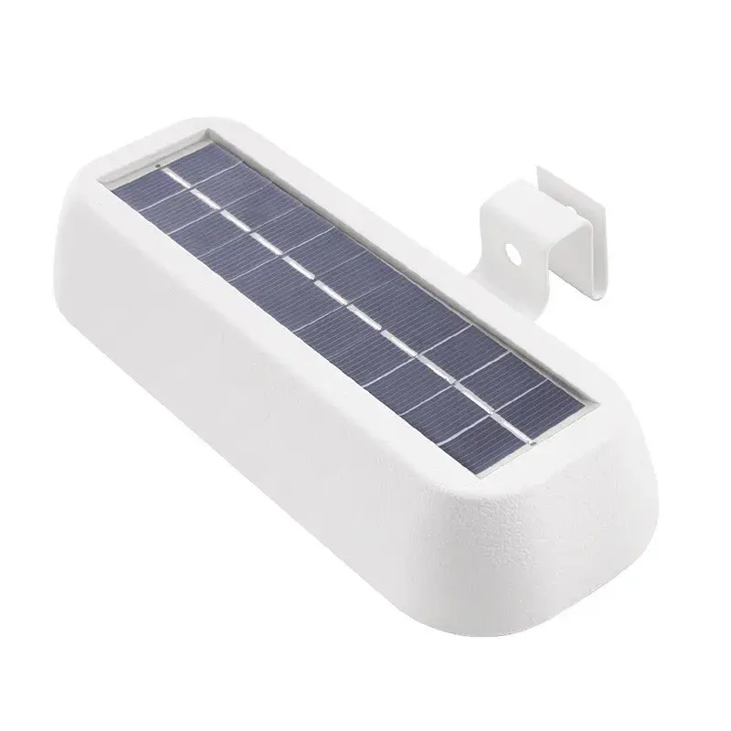 Lampa solara LED dreptunghiulara pentru perete, 18 x 7 cm, senzor miscare, 6V, ABS, 2200mAh, rezistent la apa, culoare lumina alb rece, alb (2)