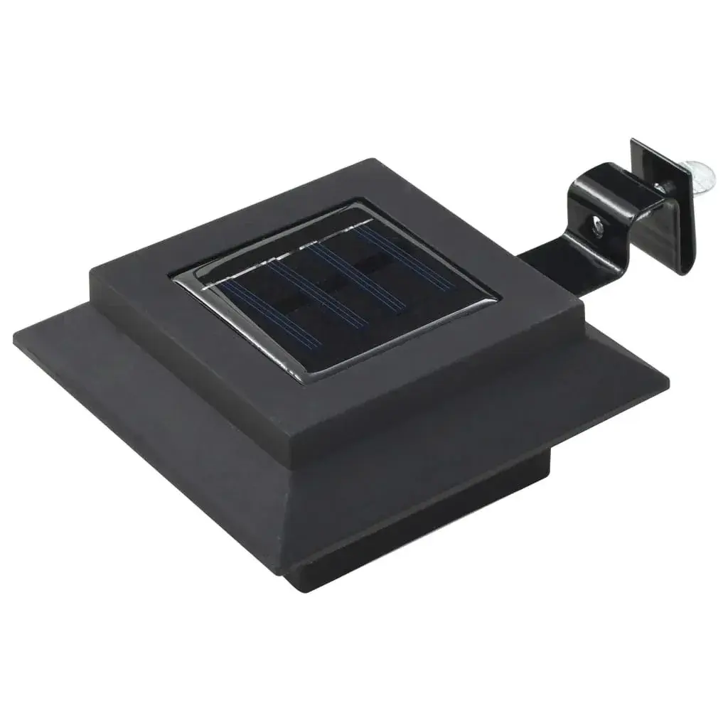 Lampa solara LED pentru gradina/scari/balustrade, 3.7V, ABS, 1200mAh, 12 x 6 cm, 12 LED-uri SMD, lumina alb cald, carcasa neagra (2)