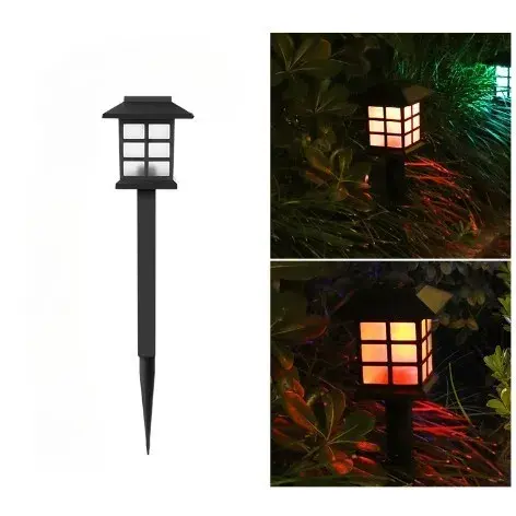 Lampa solara Led pentru gradina, Tip felinar, Rosu
