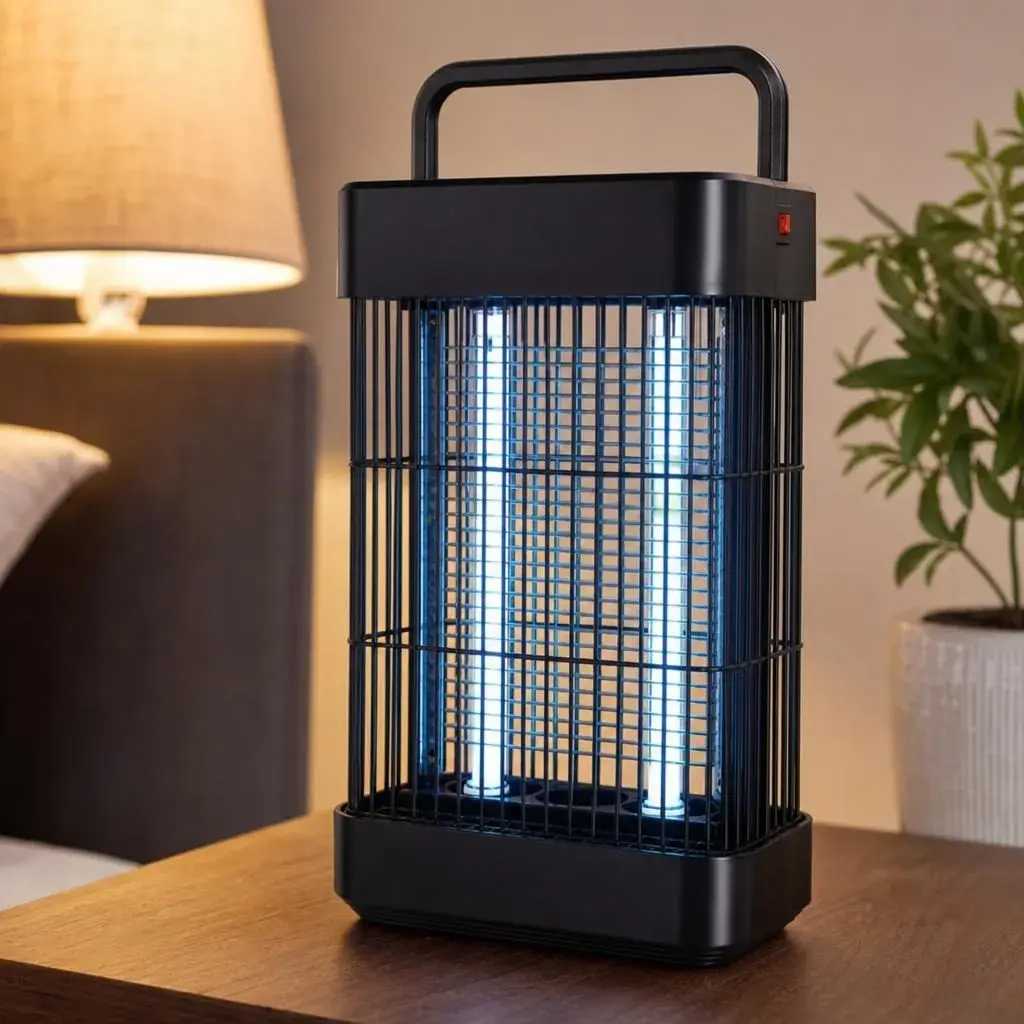 Lampa Anti-Tantari, Model Practic pentru Utilizare Zilnica, Alimentare Electrica si Design Portabil, Protectie Impotriva Insectelor, Utilizare Practica si Confort Sporit, Ideal pentru Casa, Terasa, Curte, 38.5 x 20.5 cm, Negru (4)