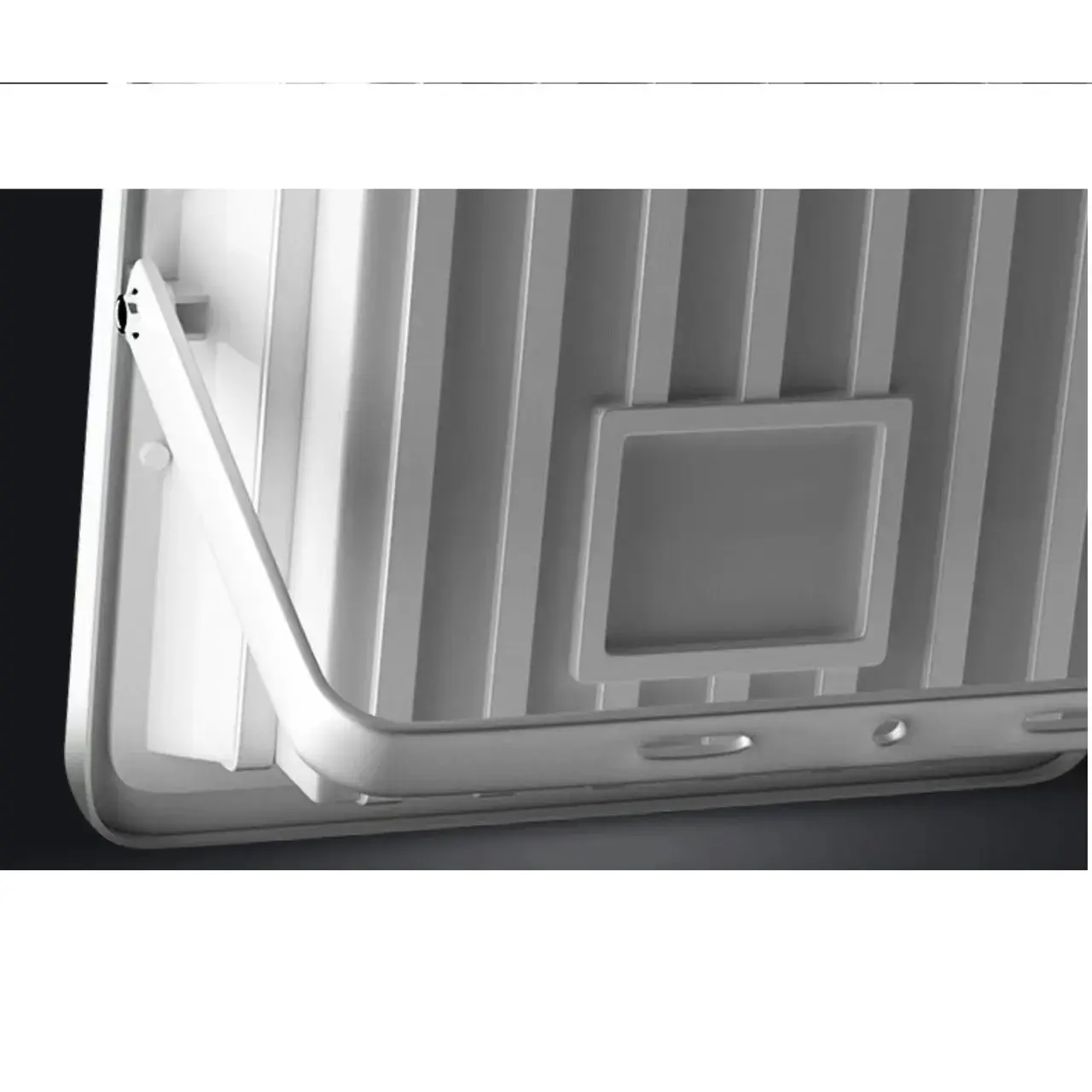 Proiector LED cu Panou Solar, Senzor de lumina Waterproof, 100W, 23x18 cm, suport U inclus, panou afisaj nivel baterie, telecomanda, 220V, Design Modern, Alb (7)