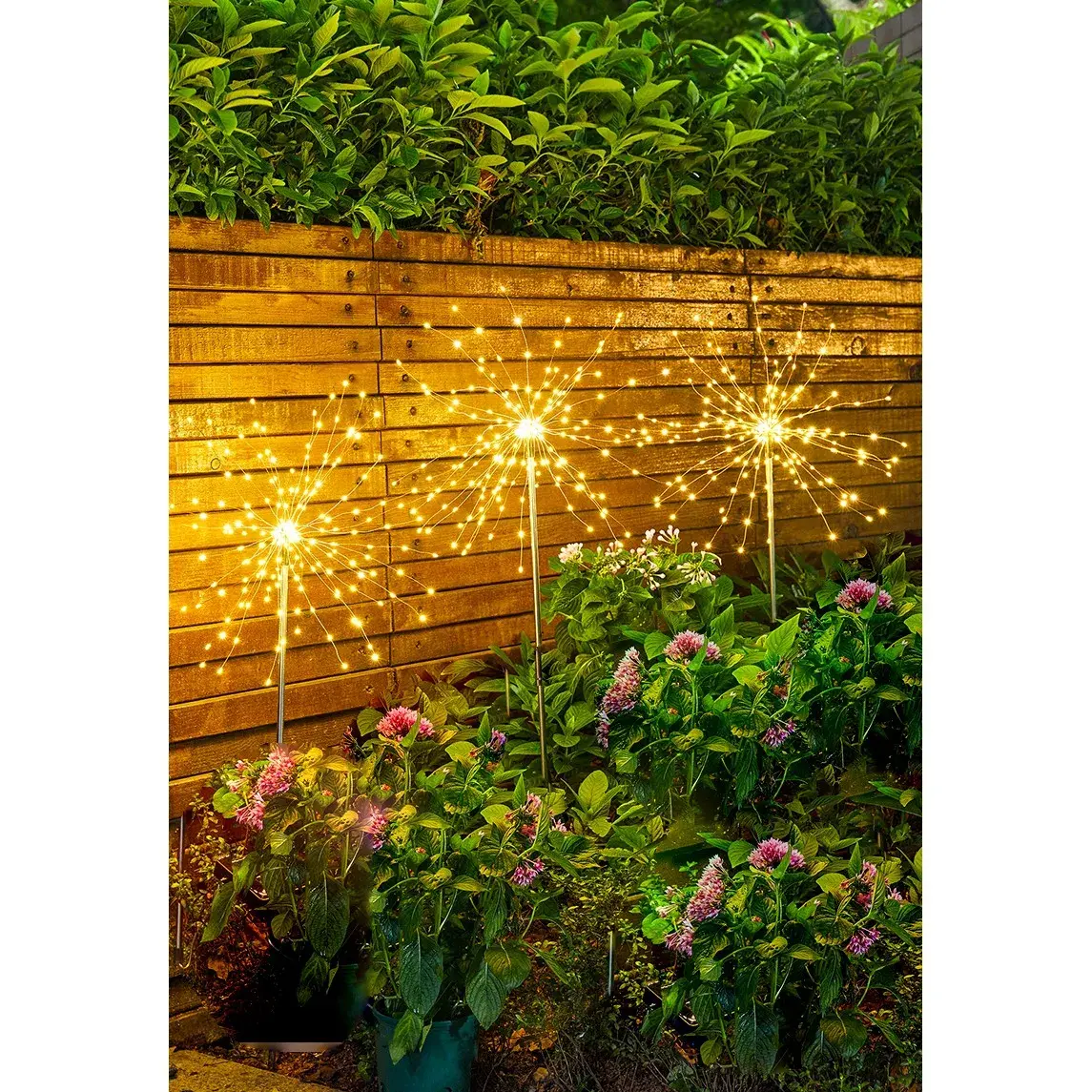 Lampa solara sub forma de artificii, 90 LED-uri, alb cald (4)