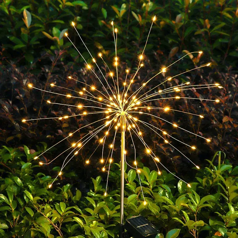 Lampa solara sub forma de artificii, 90 LED-uri, alb cald (7)