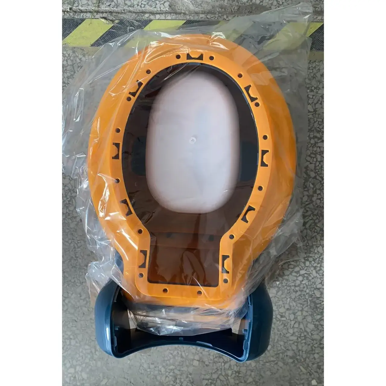 Olita Bebelusi, pentru Copii 1 - 8 Ani, Model Toaleta Adulti, Colac Moale PVC, Compartiment Detasabil, Cutie Depozitare Hartie, 34 x 32 x 19 cm, Albastru/Portocaliu (6)
