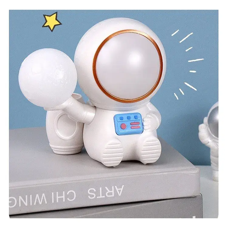 Lampa de Veghe 2in1, Lampa, Ascutitoare si Spatiu Depozitare, Model Astronaut, Incarcare USB, din ABS, 12 x 7 x 11 cm, Lumina Led, Multicolor (5)