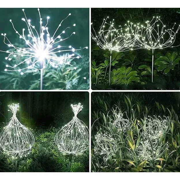 Lampa solara sub forma de artificii, 90 LED-uri, alb rece (5)