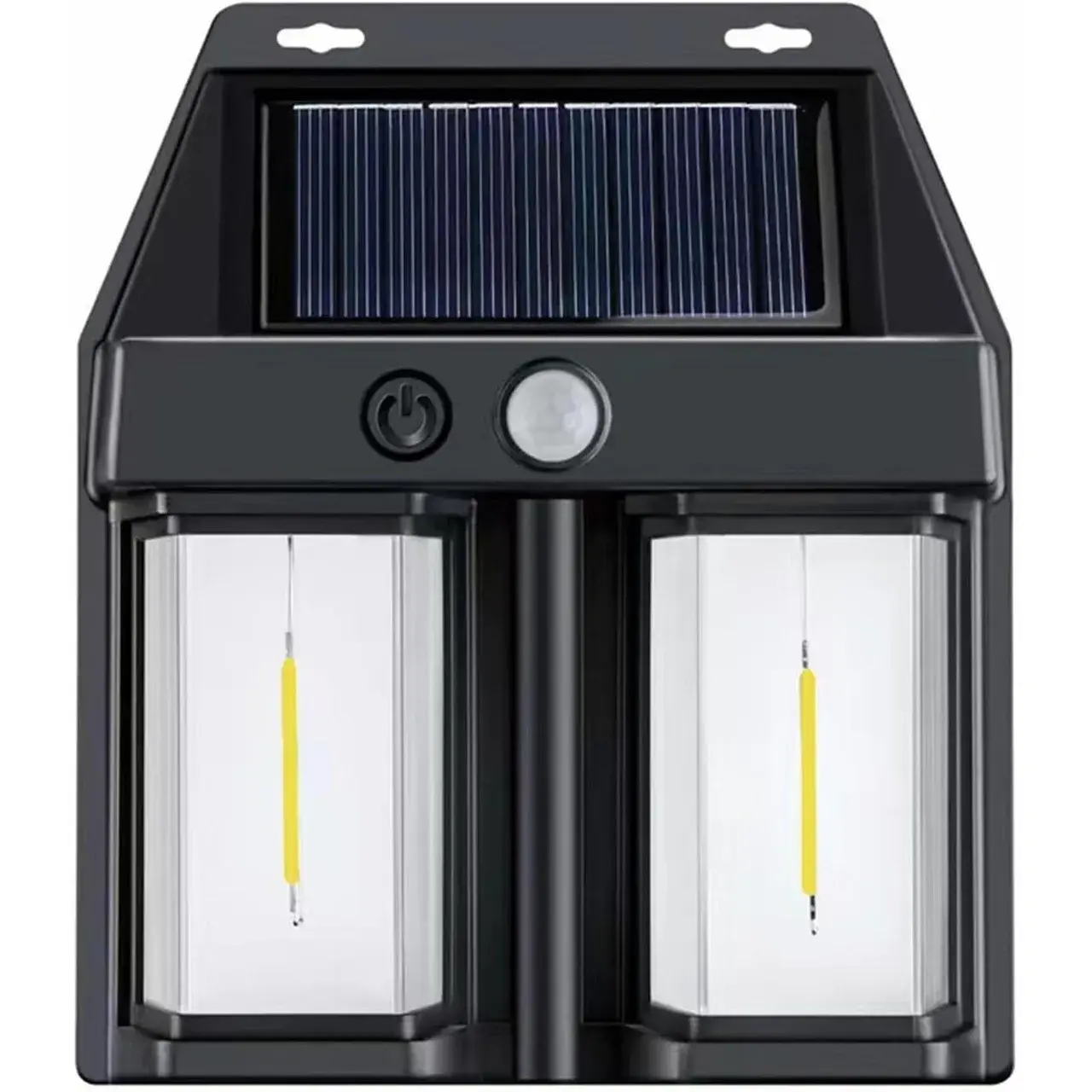 Lampa Solara LED Decorativa de Perete, pentru Exterior, Suspendata, 800mAh, 15x13x6 cm, Neagra