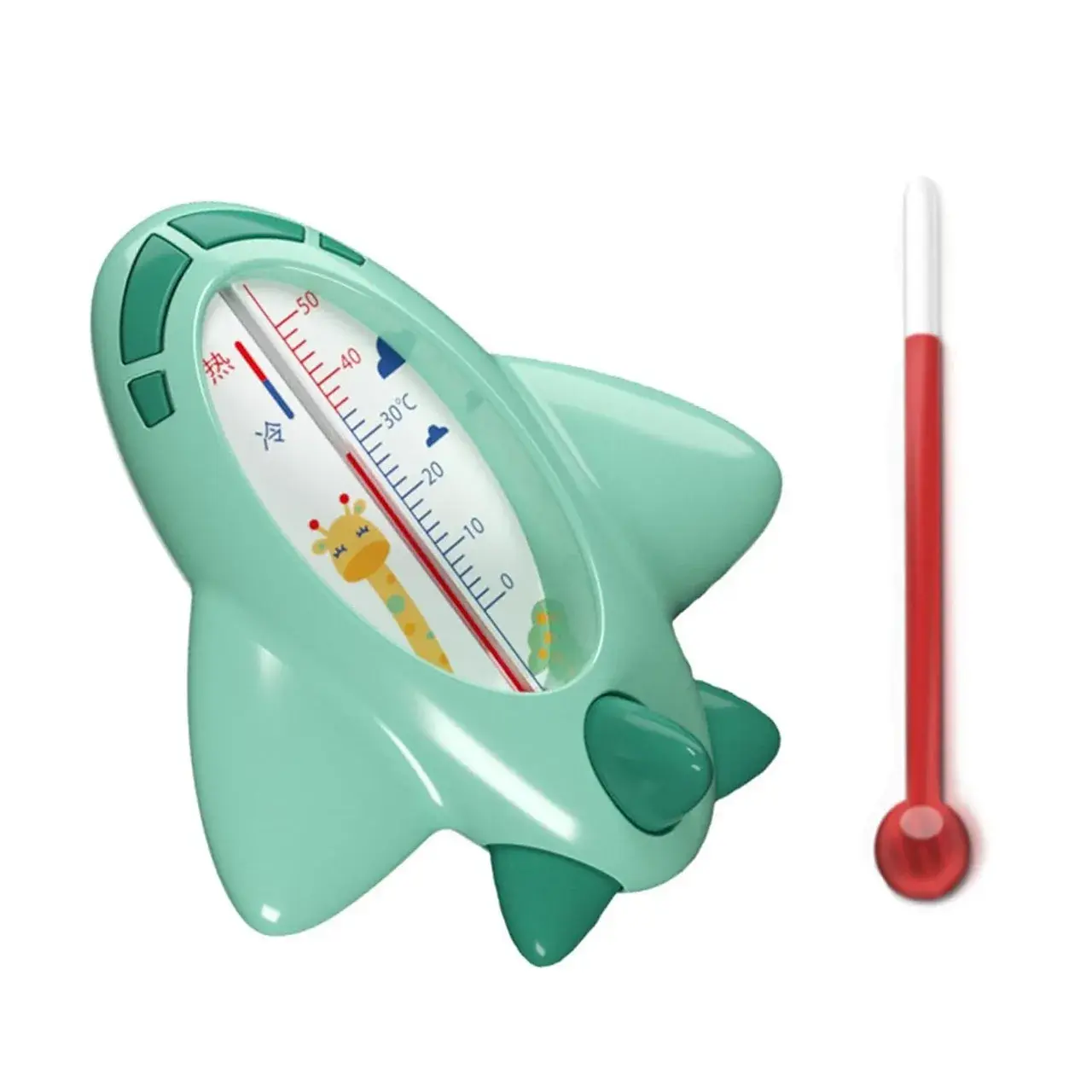 Termometru pentru Baie, Plutitor, Rezistent la apa, Multifunctional, Model Avion, 11x10x4 cm, Verde (3)