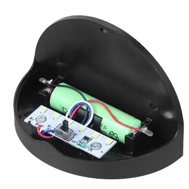Set 2x Lampa solara de perete 6LED, carcasa neagra, lumina alb cald (3)