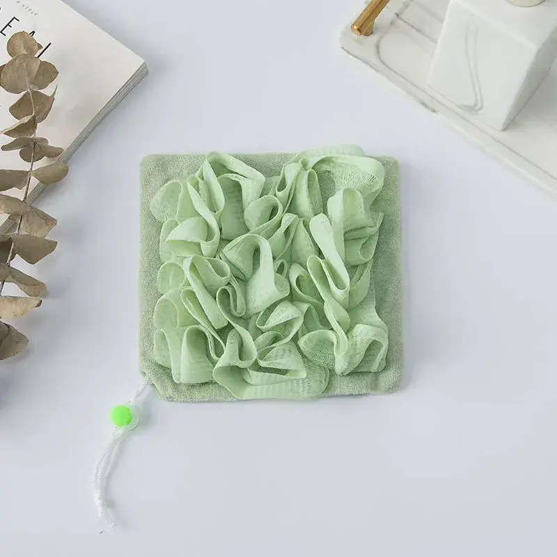Prosop de Baie, 2in1, cu Burete din Plasa, 17 x 17 cm, Verde (3)