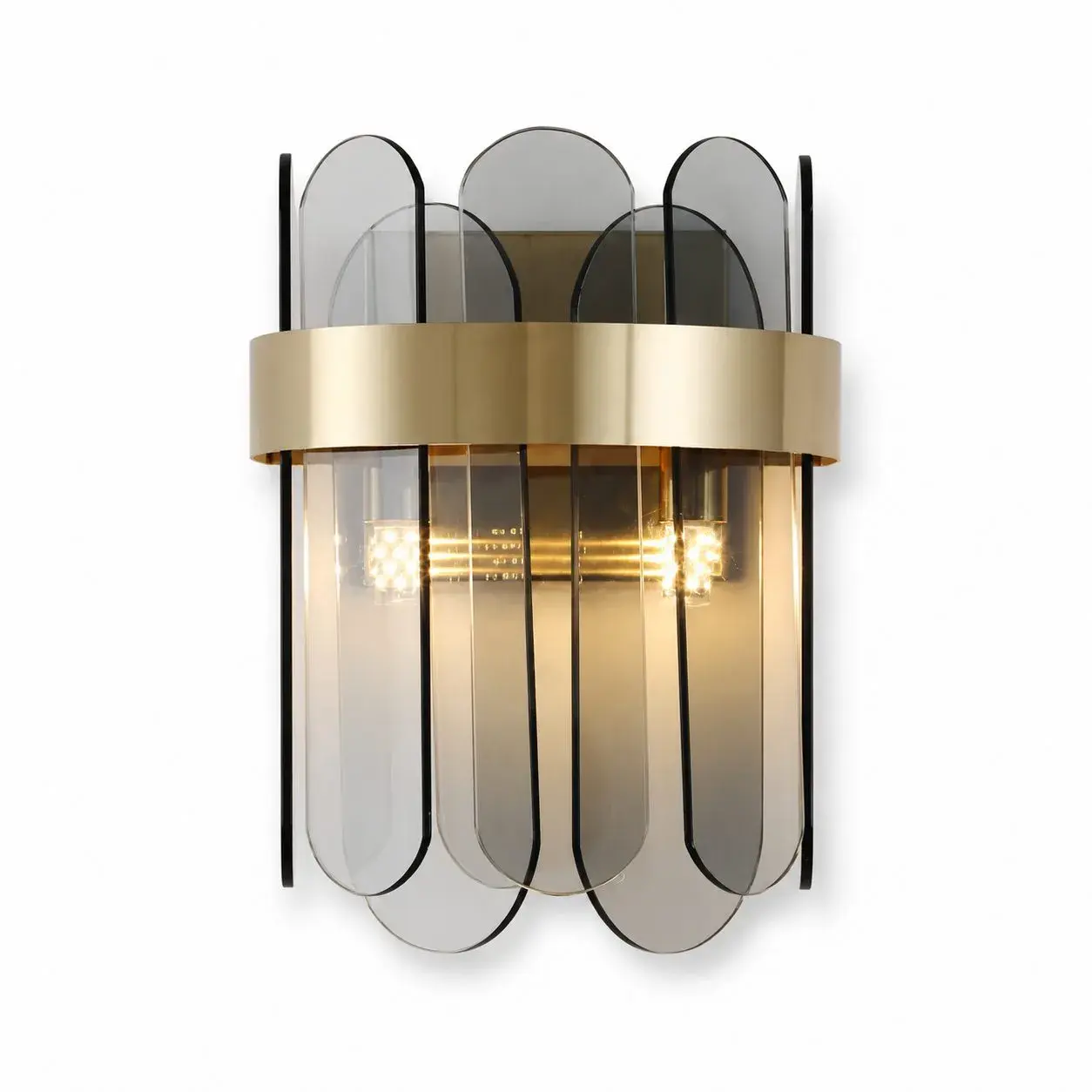 Lampa de Perete in Interior, Lampa de Lux pentru Decor de Interior, Corp de Iluminat Tip aplica, din Inox Auriu si Cristal, Lumina Calda Rece Neutra, 25 x 20 cm, Ideal pentru Camere Mici si Medii, Negru Auriu