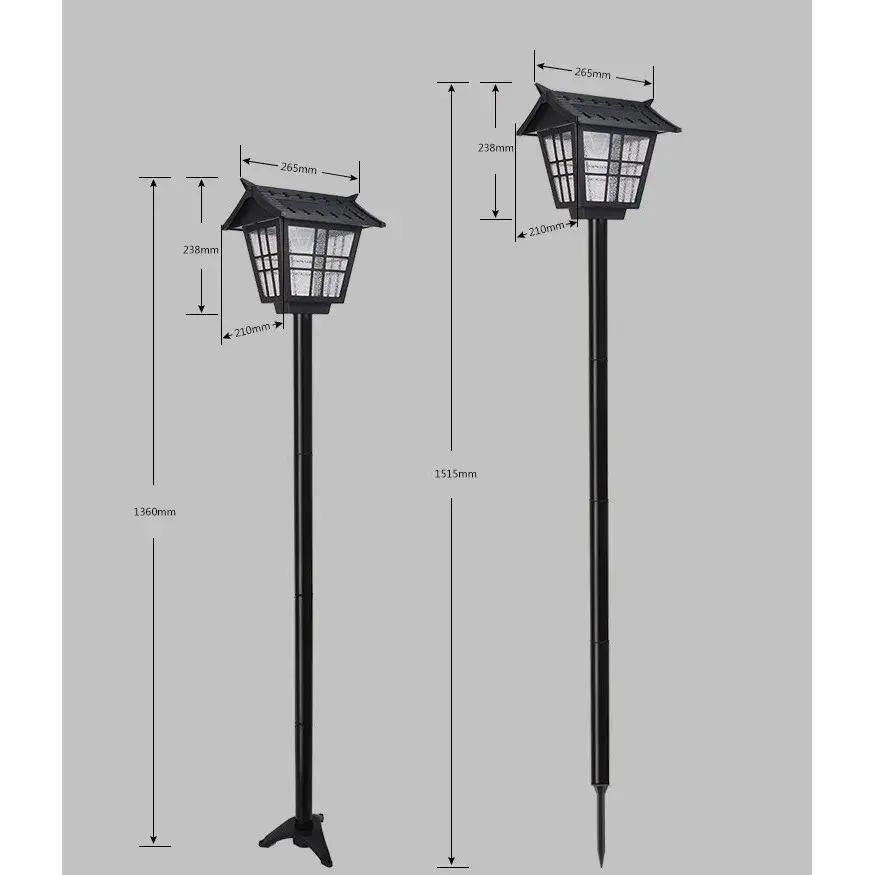 Lampa solara de tip stalp pentru gradina, Alb Rece (2)