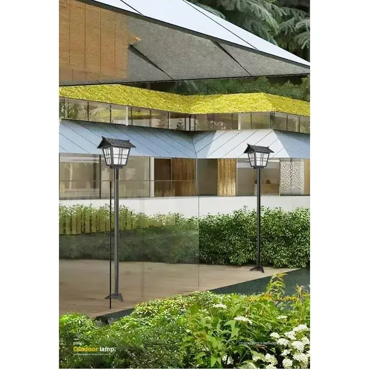 Lampa solara de tip stalp pentru gradina, Alb Rece (6)