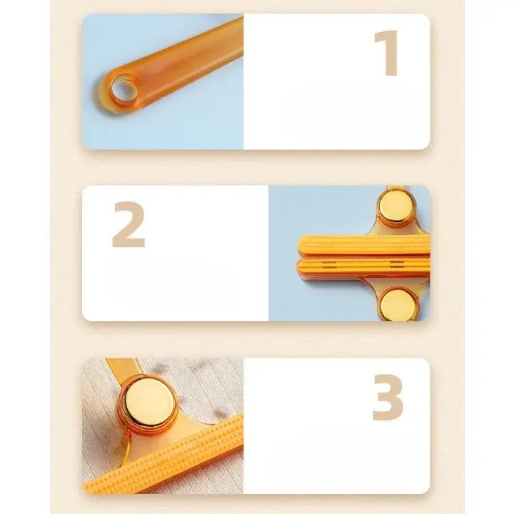 Perie de Indepartare a Scamelor, pentru Haine si Par de Animale, cu Doua Fete, Manual, Multifunctional, 12x14.5 cm, Accesoriu pentru Casa, Portocaliu (2)