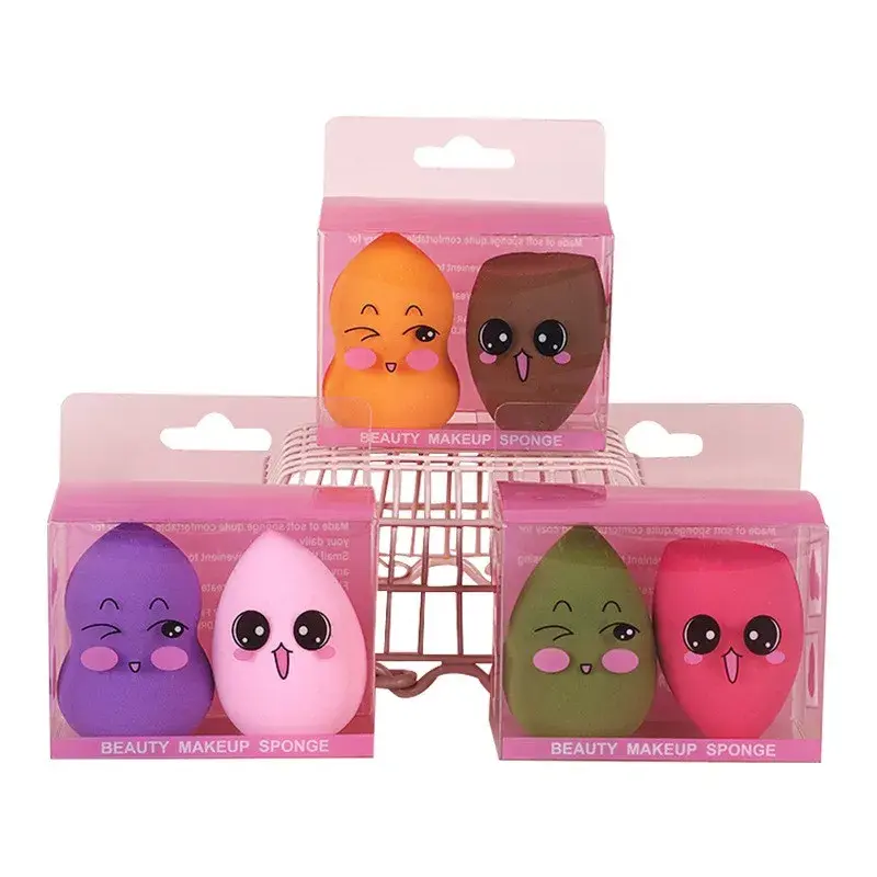 Set 2 Buretei de Machiaj, Puternic Absorbant, Utilizare Umeda si Uscata, din Poliuretan, 4 x 6 cm, Multicolor (3)