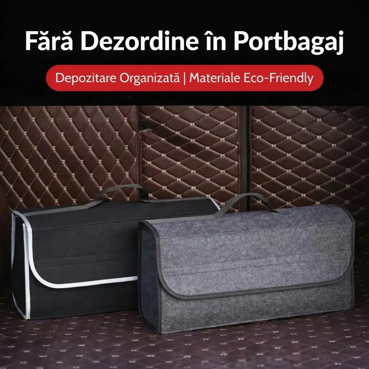 Organizator Portbagaj Auto Pliabil, Cutie Depozitare Multifunctionala, Material Textil Non Woven, 50 x 17 x 24 cm (6)
