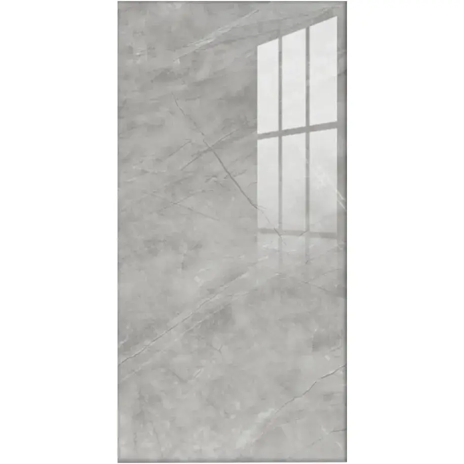 Set 10 Placi Tapet, 60 x 30 cm, Grosime 1.5 mm, din PVC, Model Imitatie de Marmura, Suprafata acoperita 1.8 mp, Gri Cenusiu Deschis (3)