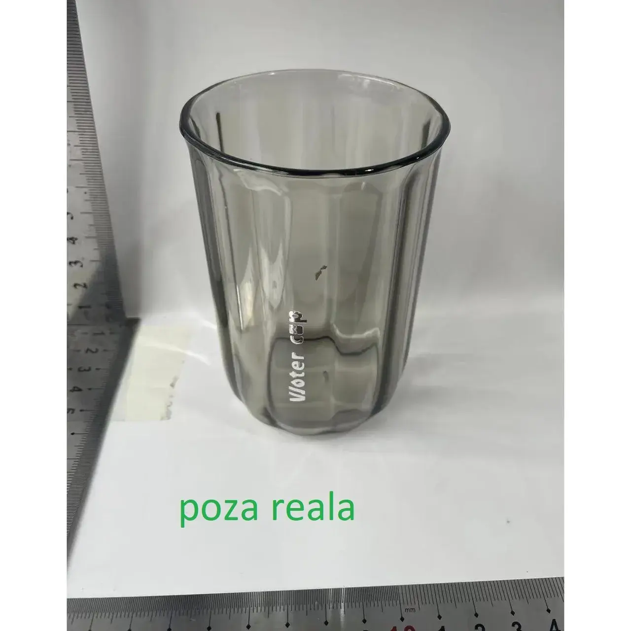 Cana de Apa pentru Clatit, pentru Periuta de Dinti, 200 ml, 10.4 x 7.3 cm, Gri Transparent (2)