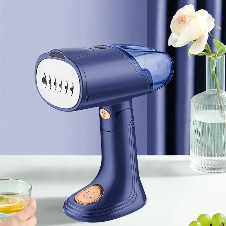 Aparat de Calcat Vertical Portabil cu Abur, Putere 1500W, Rezervor Detasabil de 138ml, Priza, Functie Anti Calcar si Auto Curatare, Pliabil, cu Perie, 20x10.5x8 cm, Albastru (6)