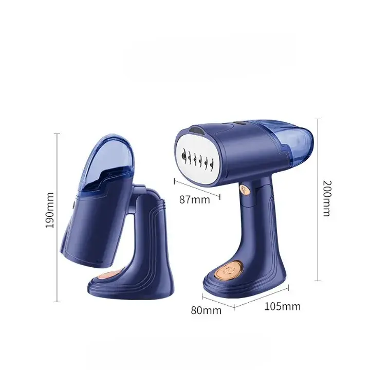 Aparat de Calcat Vertical Portabil cu Abur, Putere 1500W, Rezervor Detasabil de 138ml, Priza, Functie Anti Calcar si Auto Curatare, Pliabil, cu Perie, 20x10.5x8 cm, Albastru (8)