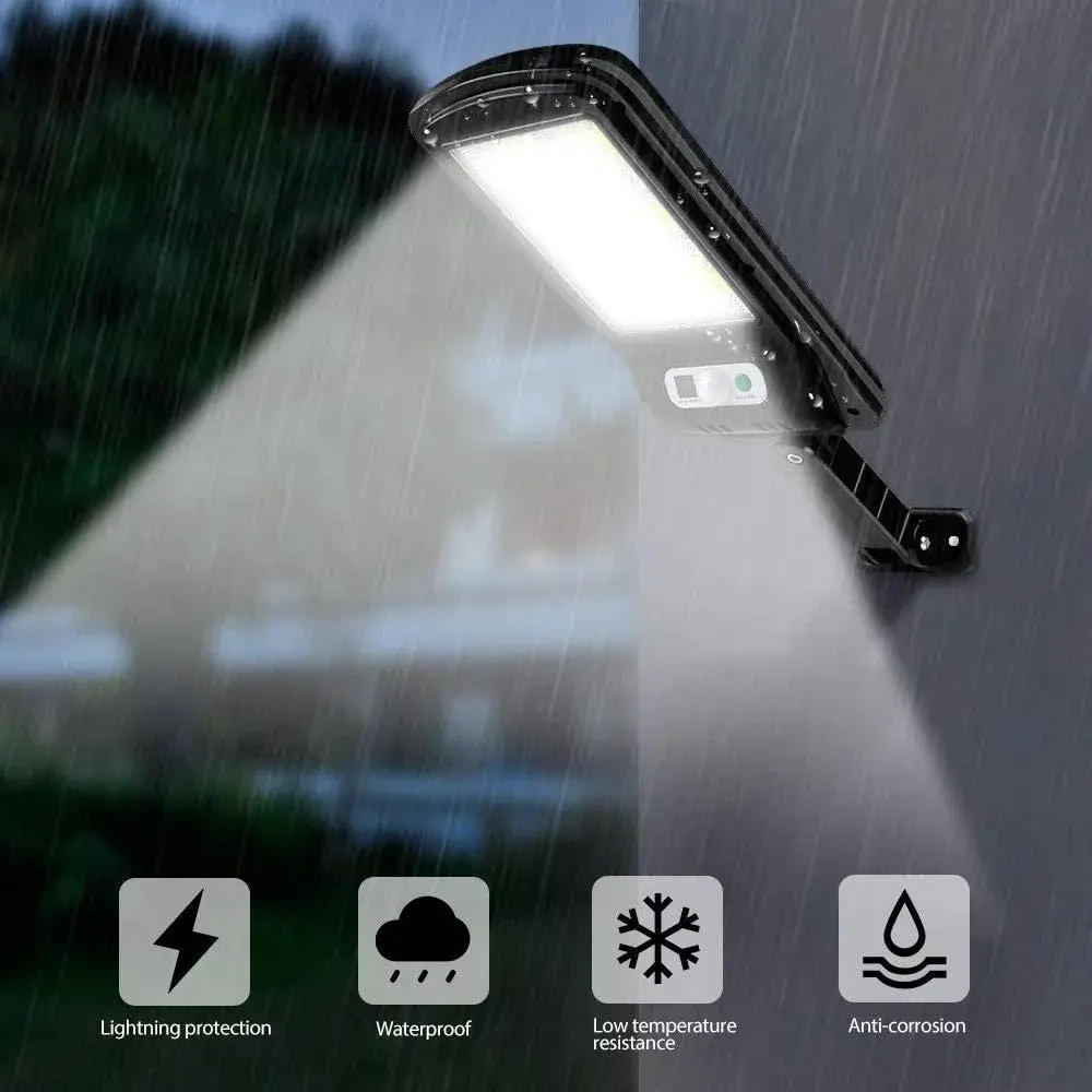 Lampa Solara De Exterior LED, 36 cm x 11.5 cm, 2400Lumeni 100 COB LED 20 W - echivalent 160 W bec incadescent, IP65, Senzor de Miscare, Senzor de Lumina, 1 Grila, Alb Rece (4)