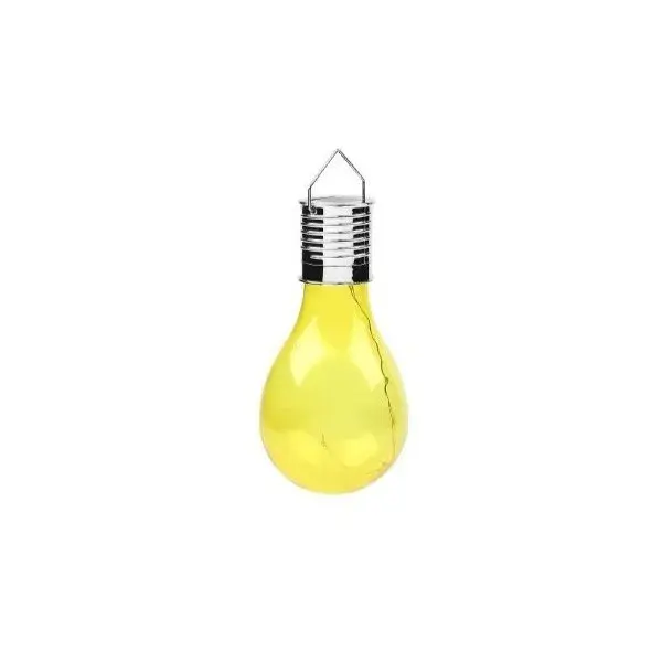 Lampa Solara LED Decorativa sub forma de Bulb, pentru exterior, suspendata, IP65, Ultron Galben
