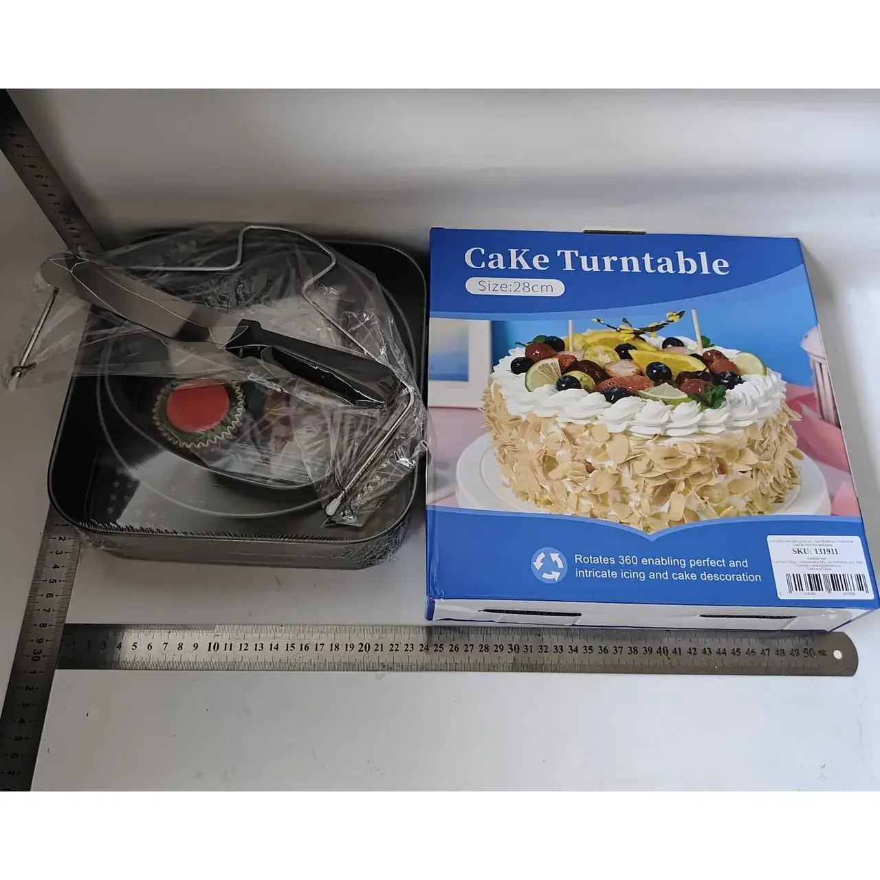Set de 216 Piese de Copt pentru Prajituri, 3 Tavi de Copt, Nivelator, Forme Cupcake, Pos pentru Ornat cu 7 Capete, Feliator Tort, din Otel Inoxidabil, Multicolor (2)