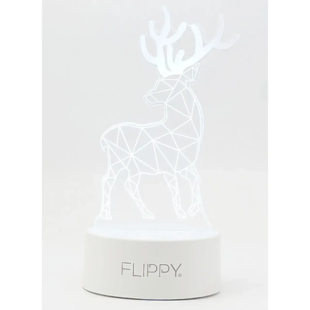 Lampa LED decorativa, 3D, Cerb, cu telecomanda, doua moduri de alimentare USB si baterii, 20 cm inaltime, din material acril si lumina multicolora, alb (6)