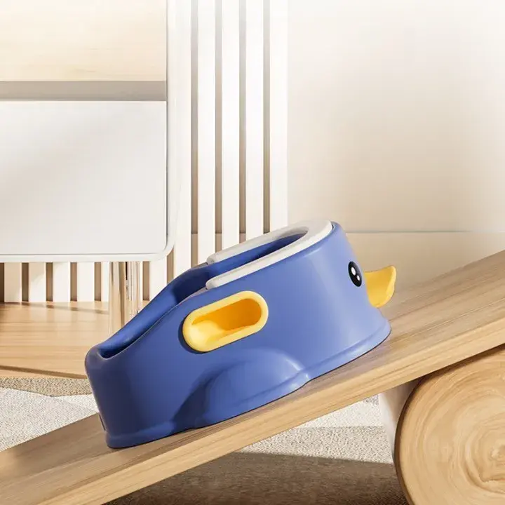 Olita pentru Copii, +1an, Portabila, Design Ratusca, Model Prietenos, Non-Toxic, Compartiment Detasabil, cu Maner, Usor de Curatat, Albastru (3)