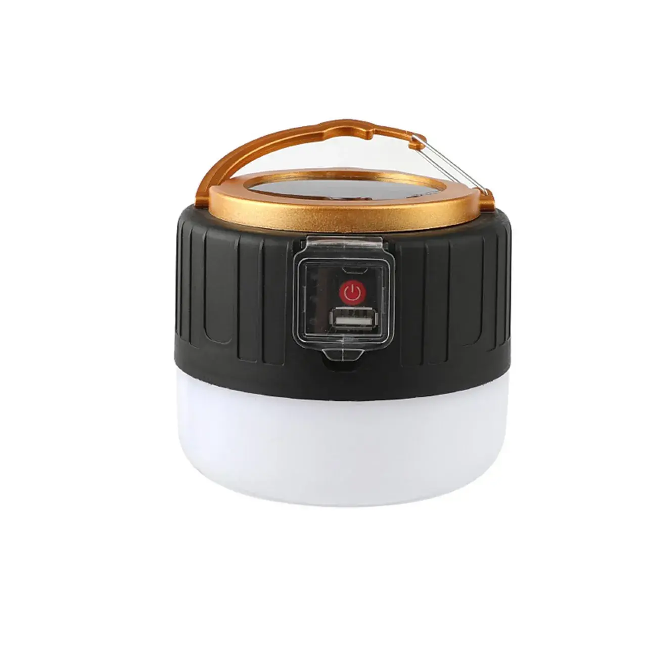 Lampa Portabila, Incarcare Solara + USB, Afisaj Inteligent al Bateriei, Raza de Actiune 32 mp, 6x9x11 cm, 3 Moduri, Negru