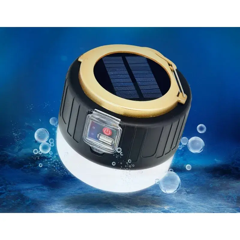Lampa Portabila, Incarcare Solara + USB, Afisaj Inteligent al Bateriei, Raza de Actiune 32 mp, 6x9x11 cm, 3 Moduri, Negru (4)