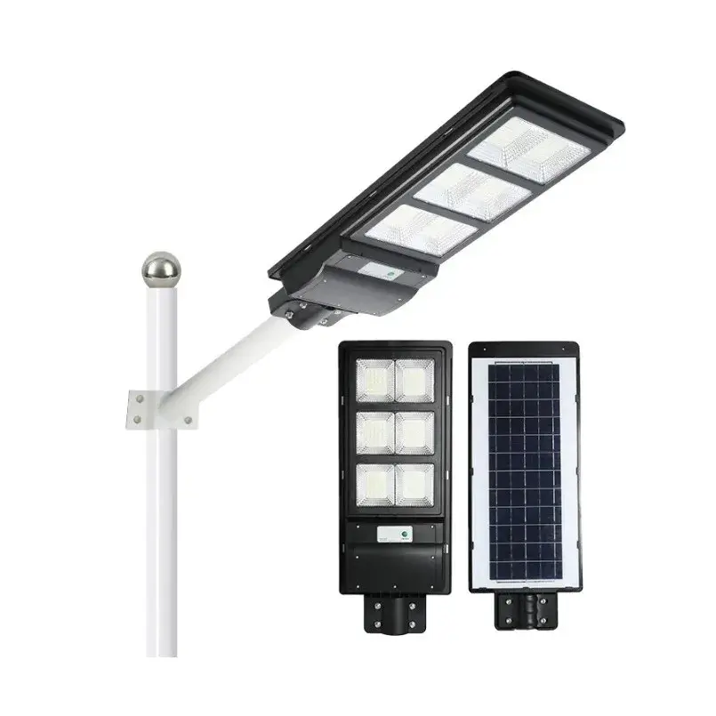 Lampa solara stradala, cu telecomanda, senzor de miscare si lumina, suport prindere, 135 LED-uri, IP65, ABS, 8AH, 100W, temperatura culoare 6500K, 48.5x22x6.8 cm, autonomie 10-12 ore, negru