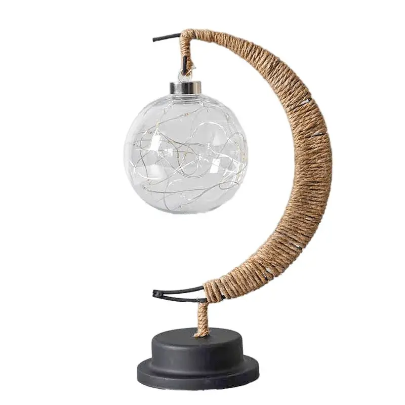 Lampa veghe, semi-luna cu glob din plastic, led, 28x15 cm, alb cald