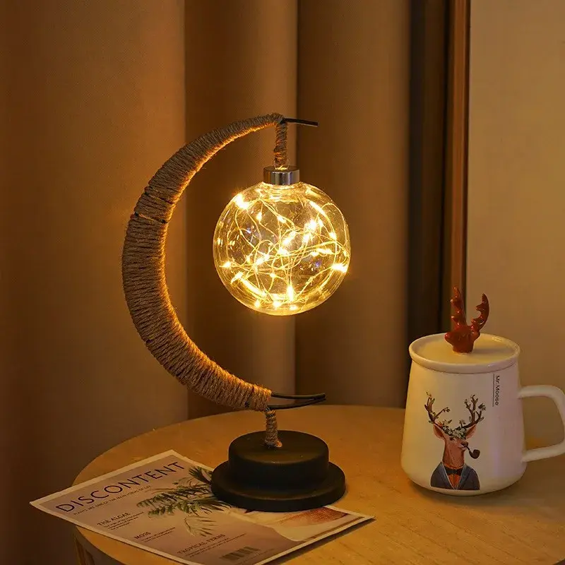 Lampa veghe, semi-luna cu glob din plastic, led, 28x15 cm, alb cald (2)