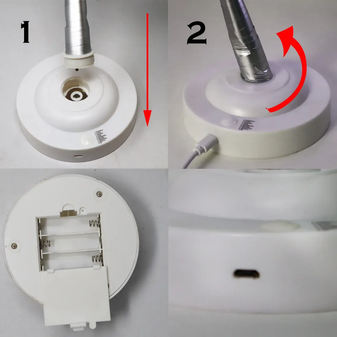 Lampa de veghe LED cu baterii si USB, Model Copac din cupru, Alb rece (8)