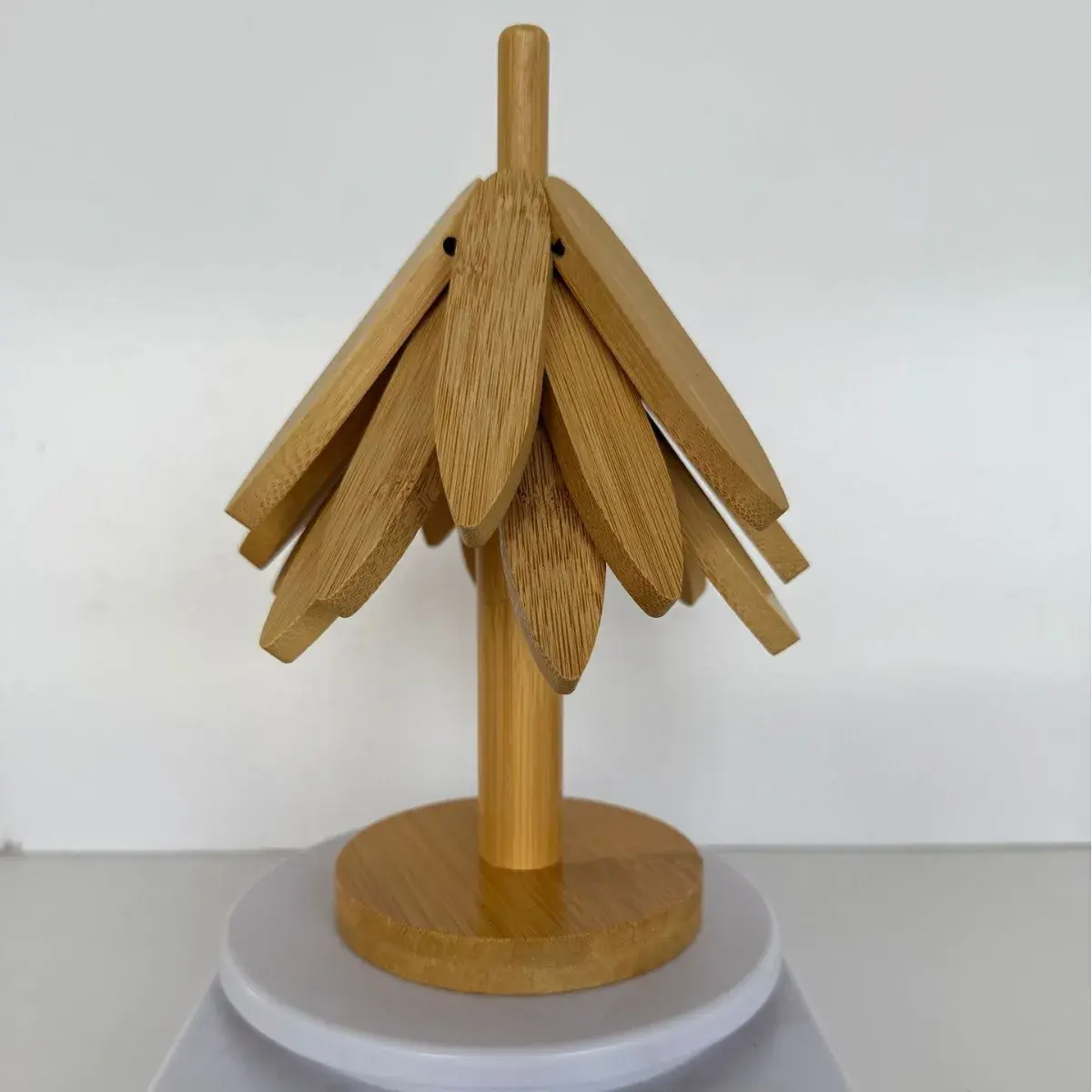 Suport Termic pentru Vase Fierbinti, Bambus, Izolatie Termica, Rezistenta la Temperatura Inalta, 21 x 13.5 cm, Maro Deschis (3)