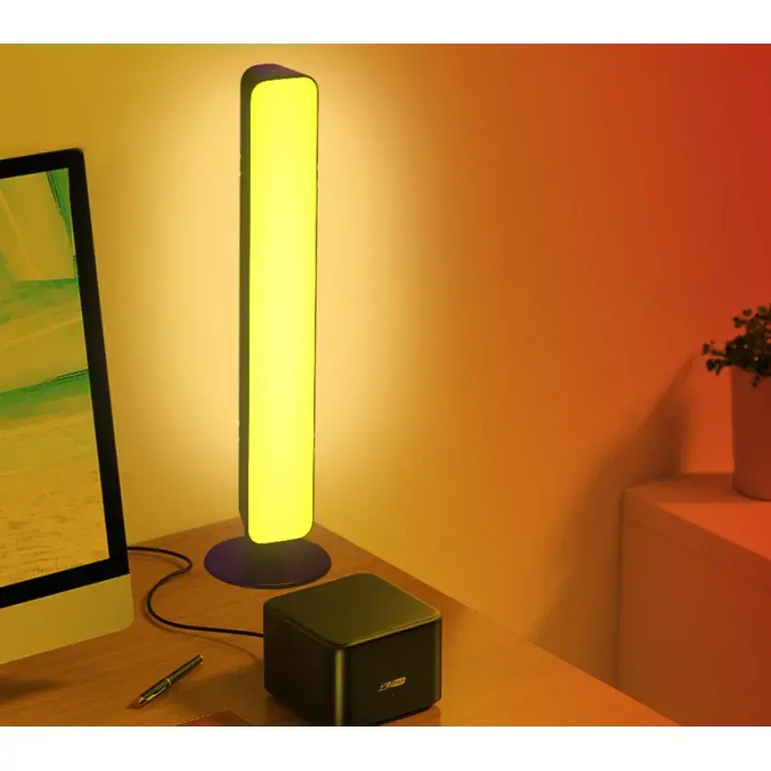 Lampa de Birou, RGB Colorat, 14 LED, Putere 5V, Telecomanda cu 24 de Taste, Cablu USB, Negru, 25.5x4x3.5cm (4)