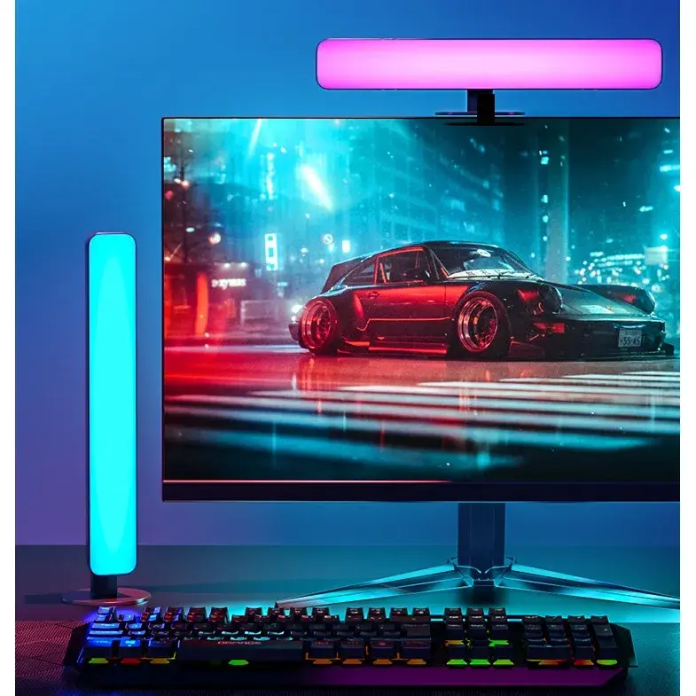 Lampa de Birou, RGB Colorat, 14 LED, Putere 5V, Telecomanda cu 24 de Taste, Cablu USB, Negru, 25.5x4x3.5cm (8)