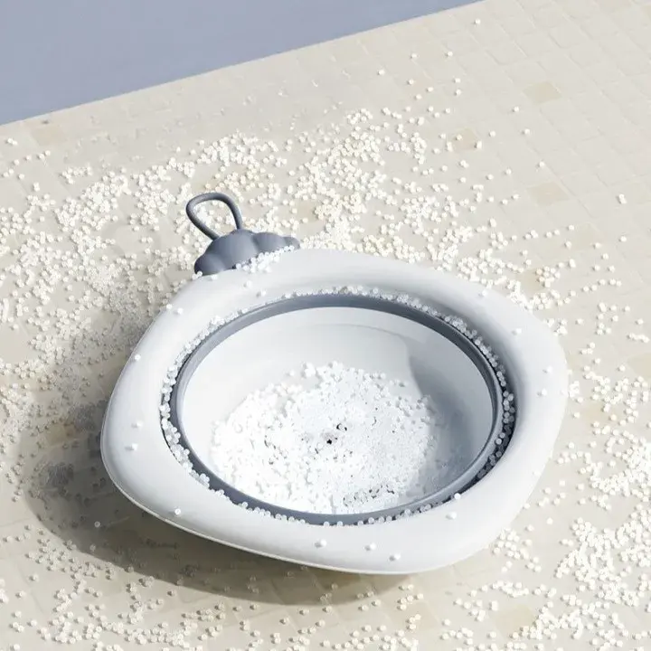 Cada Pliabila pentru Baie pentru Copii, Cadita pentru Bebelusi, Model Romb pentru Picioare Koala, Gri, 30x30x3.5 cm, 4L (6)