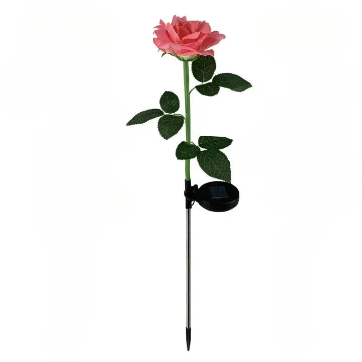 Lampa Solara LED tip Trandafir cu o floare pentru Gradina, Inaltime 75 cm (2)