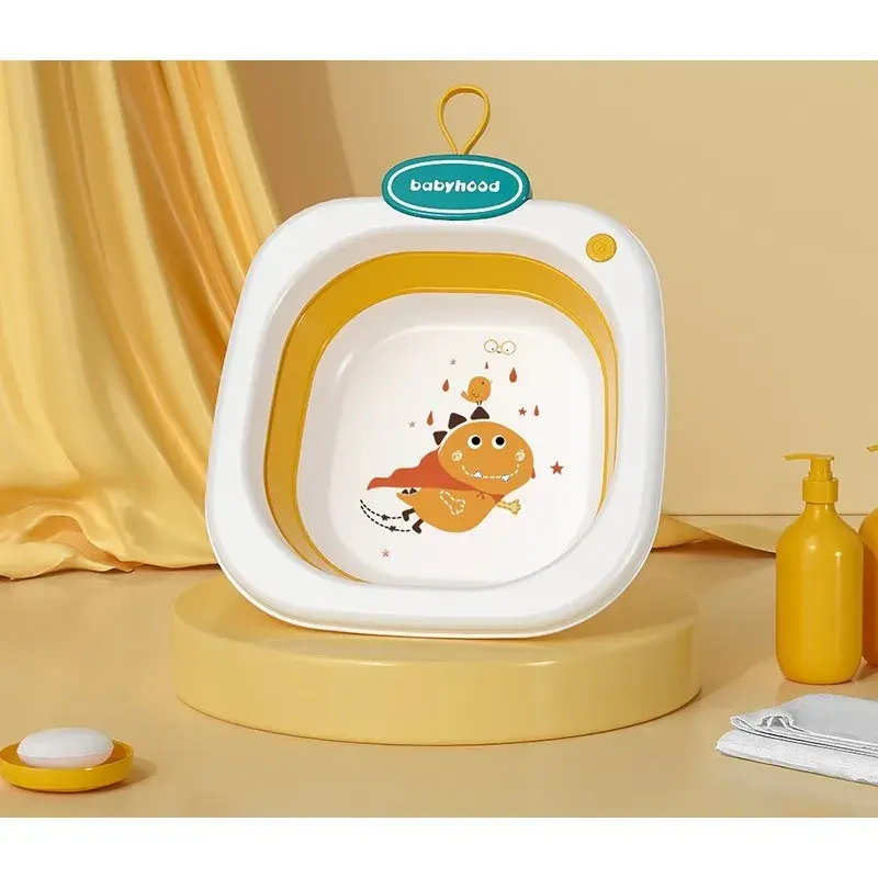 Lavoar Pliabil, pentru Copii 1-8 Ani, Model Animat, din PP+TPE, 32x29x10 cm, Portocaliu (3)
