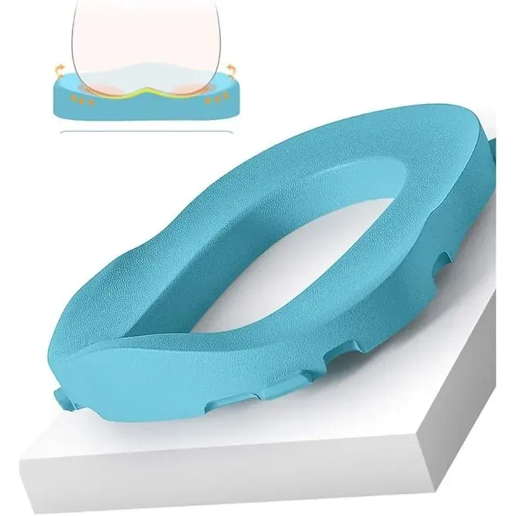 Olita pentru Copii, +6 luni, Detasabila, cu Capac, Antiderapanta, din Plastic, Colac Moale, Model Ratusca, 38x32x30 cm, Albastru (6)