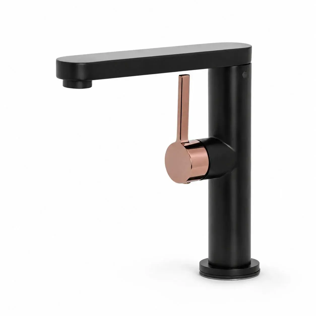 Baterie Lavoar HASSO 9107H/M, Alama Sanitara, Monocomanda, Cartus Ceramic 40 mm, Negru Mat/Rose Gold (4)